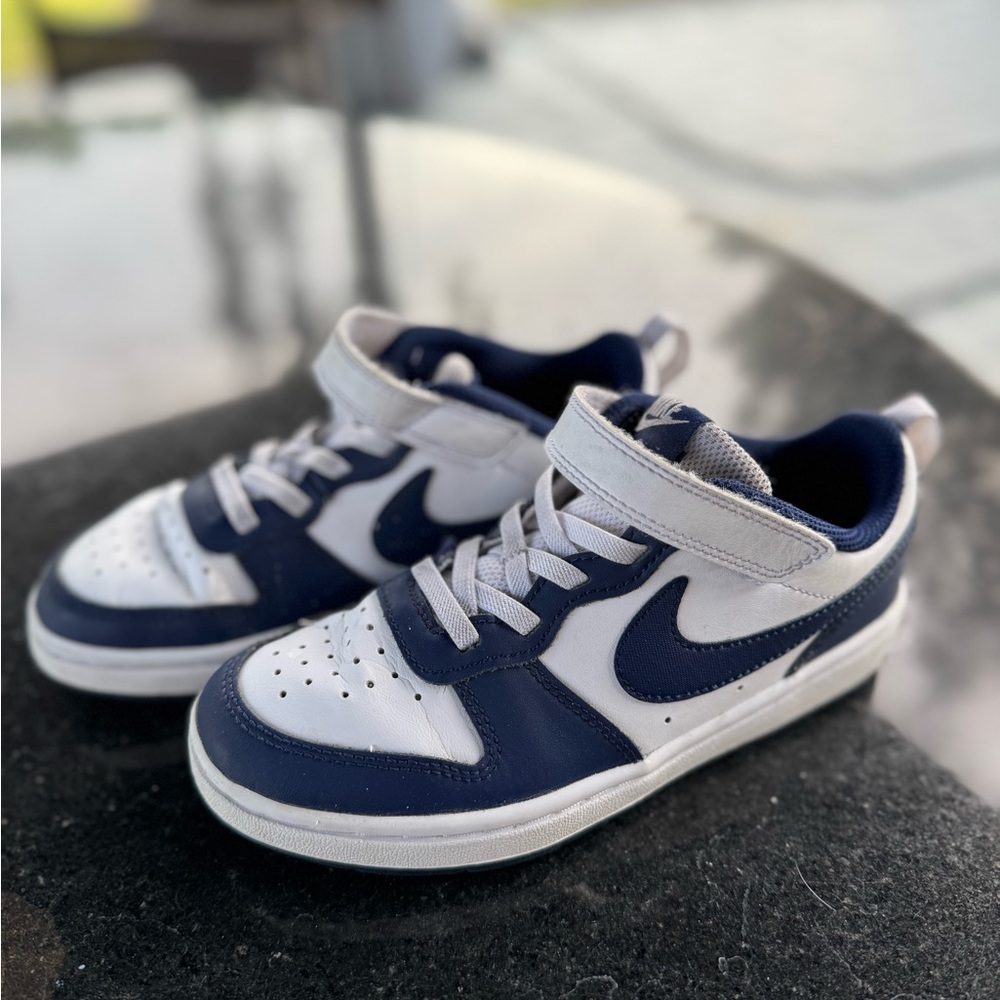 Nike Kids' White and Blue Sneakers